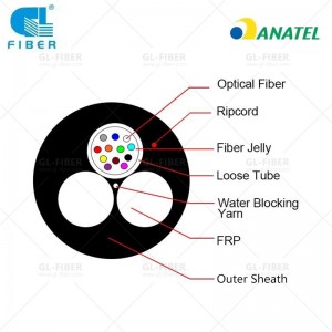 Cable de Fibra óptica ASU, 2-24 hilos FO